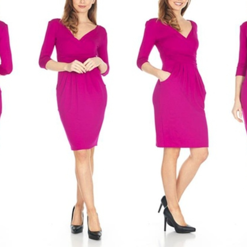 Sold V Neck Business Party Dress - Picture 1 of 5